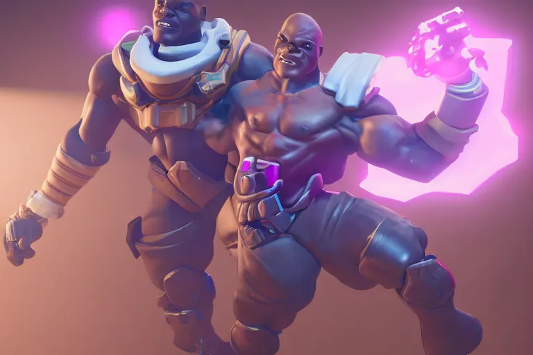 Image similar to doomfist, pink blazer, overwatch game, digital art, high detailed, unreal engine, artstation, 3 d render