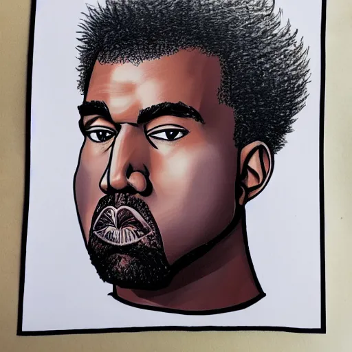 Image similar to kanye west drawn in the style of my hero academia