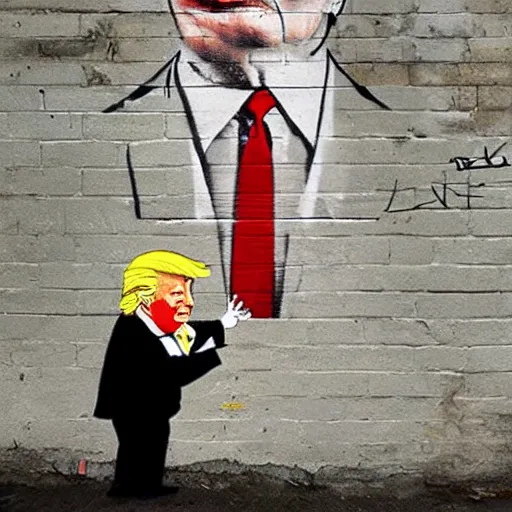 Image similar to donald trump by banksy,