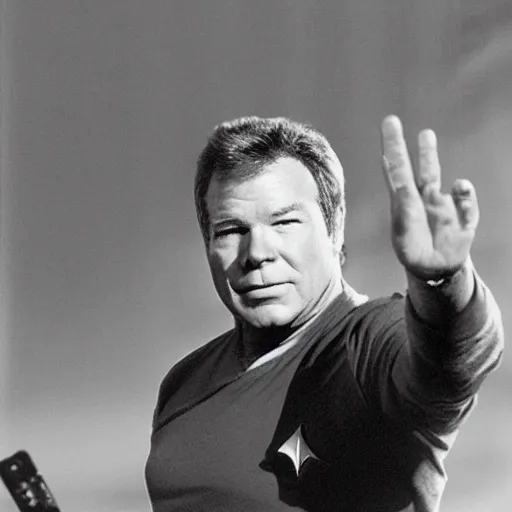 Image similar to William Shatner as a starship captain