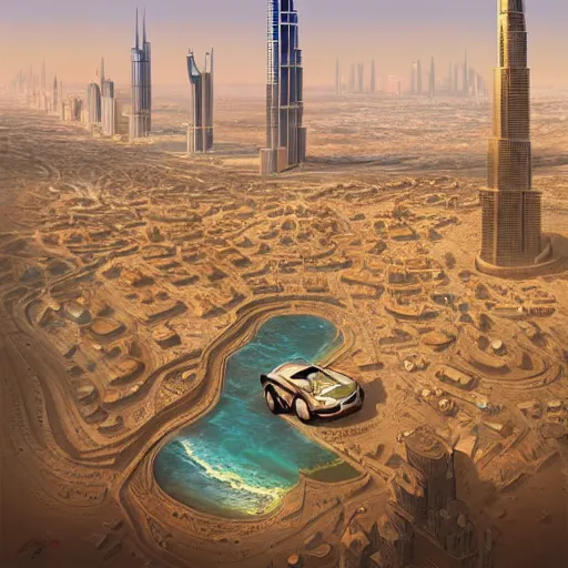 Image similar to gta : dubai, by marc simonetti