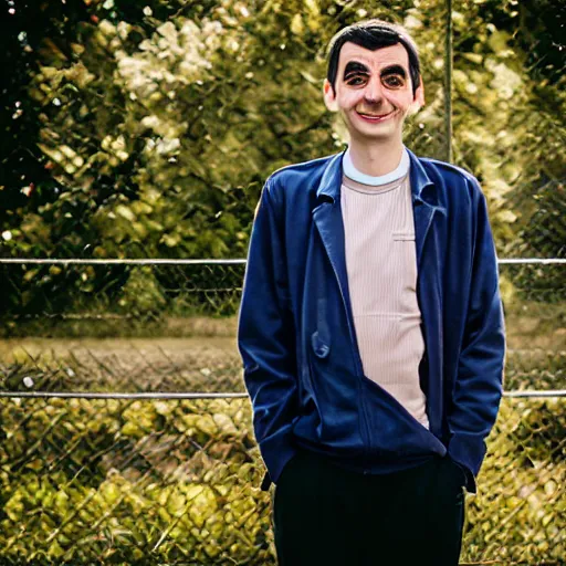 Image similar to A portrait mr bean elizabeth teams up with a teenage mr bean, perfect faces, 50 mm, award winning photography