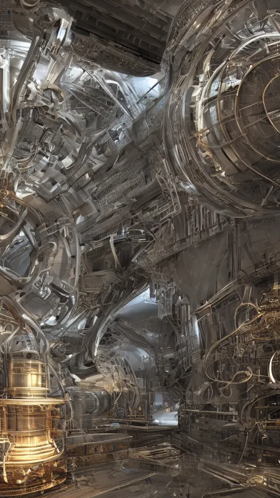 Prompt: hadron antimatter vacuum reactor, photorealistic. 4 k. god rays. highly detailed. vray rendering. unreal engine, cinematic, warm color palette, cinecolor, 3 d, volumetric light, transparent, glowing, caustics, insanely detailed and intricate, hypermaximalist, elegant, ornate, hyper realistic, super detailed