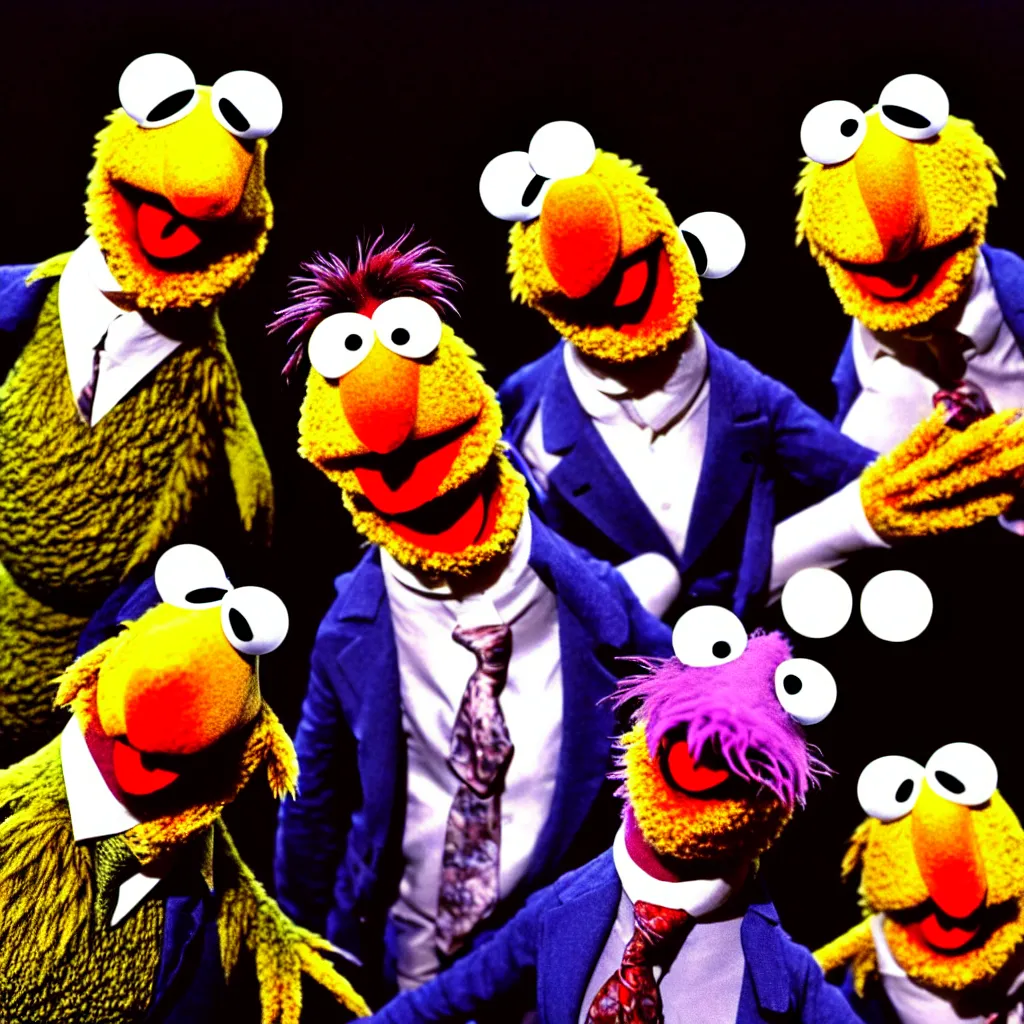 Image similar to john linnell and john flansburgh as muppets, by jim henson, photograph, sharp focus, 4 k, extremely detailed