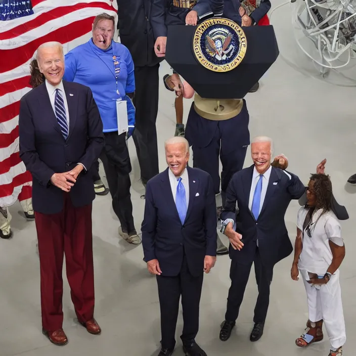 Image similar to Joe Biden Cyborg, Huge 8ft Tall, Detailed Photo