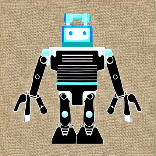 Image similar to killer robot, flat illustration