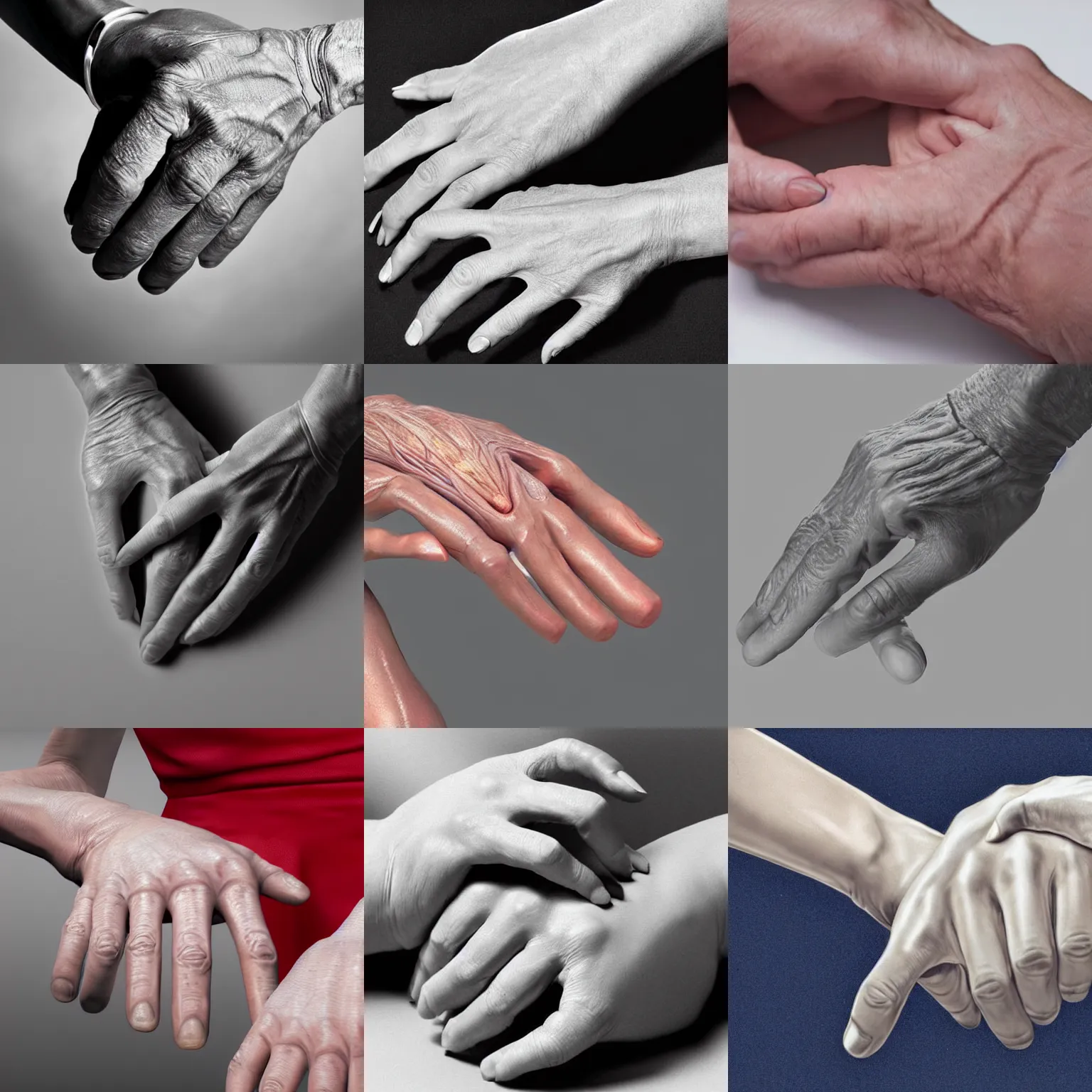 Prompt: extremely detailed and anatomically accurate photograph by roger deakins of a woman's hands, folded. award - winning photograph vfx cgi. 3 5 mm shot on 7 0 mm, 8 k, photorealism. designed to help art students learn how to depict human hands correctly