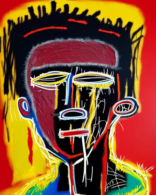 Image similar to A extremely ultra highly detailed majestic hi-res beautiful immaculate head and shoulders award winning painting stunning masterpiece of the face of a strong black african man by Jean-Michel Basquiat, 8k, high textures, ultra hyper sharp, insanely detailed and intricate, super detailed, 8k HDR ultra high quality