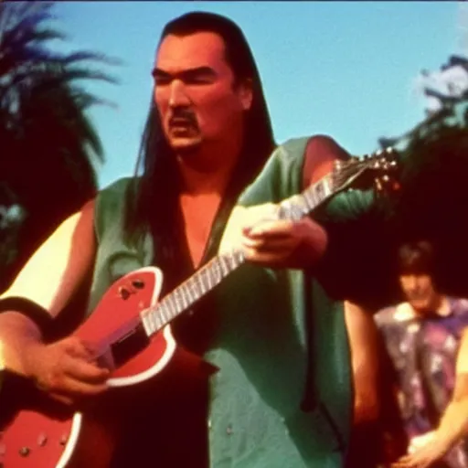 Image similar to steven seagal appearing in the smells like teen spirit music video for nirvana