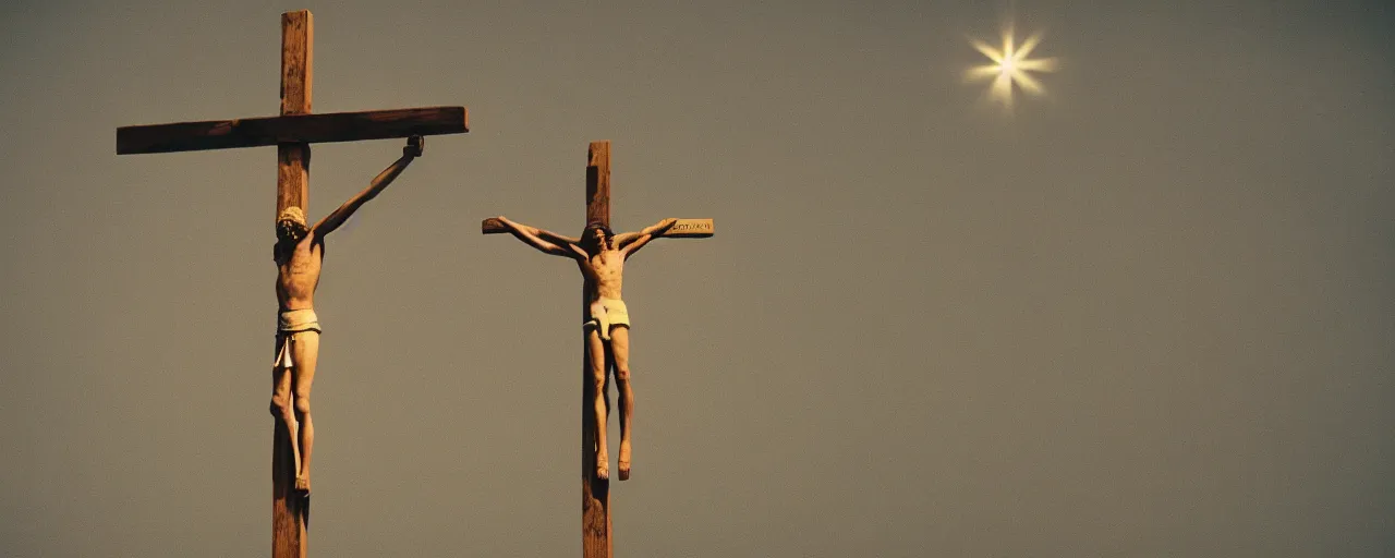 Image similar to the crucifixion of spongebob, national geographic, canon 5 0 mm, cinematic lighting, photography, retro, film, kodachrome