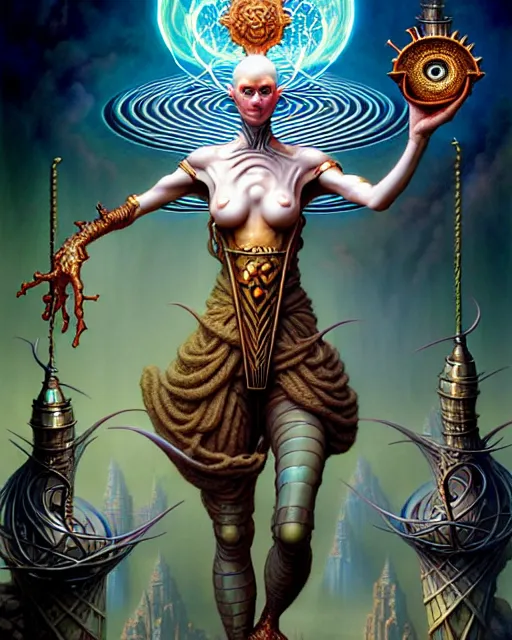 Image similar to the fool tarot card, fantasy character portrait made of fractals, ultra realistic, wide angle, intricate details, the fifth element artifacts, highly detailed by peter mohrbacher, hajime sorayama, wayne barlowe, boris vallejo, aaron horkey, gaston bussiere, craig mullins