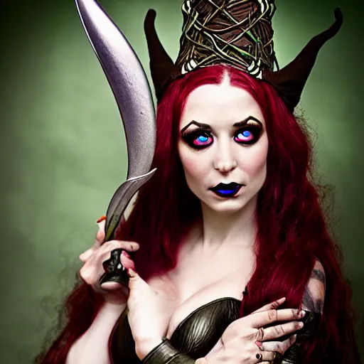 Prompt: elven witch by Peter Kemp, fantasy, medieval