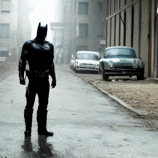 Image similar to Film still of Rick Grimes as Batman, from The Walking Dead (2010 TV Show)