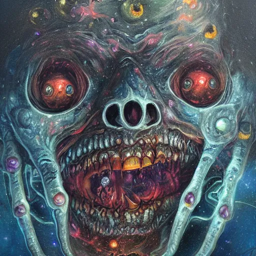 Image similar to cosmic horror, oil painting, highly detailed, trending on artstation