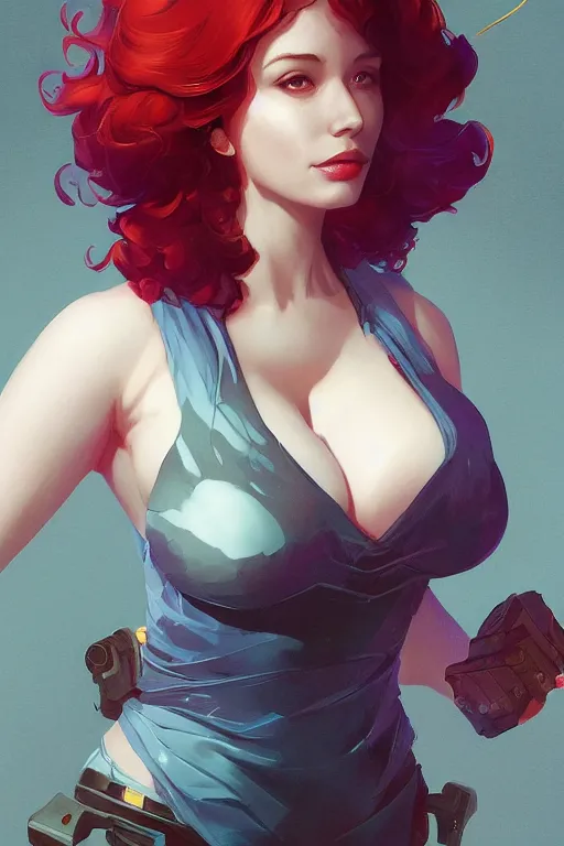 Image similar to christina hendricks by artgerm, tooth wu, dan mumford, beeple, wlop, rossdraws, james jean, marc simonetti, artstation giuseppe dangelico pino and michael garmash and rob rey and greg manchess and huang guangjian and makoto shinkai