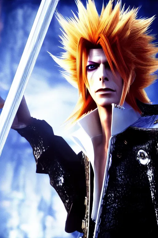 Prompt: screenshot of david bowie as jareth in final fantasy 15, high resolution, hd, 4k