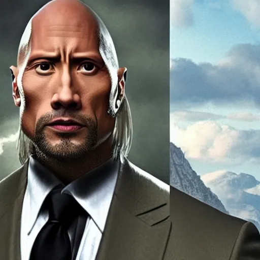 Image similar to Dwayne Johnson as Dumbledore