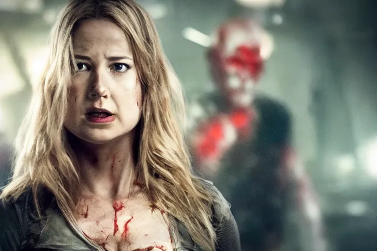 Image similar to film still of zombie zombie Sharon Carter as a zombie in new avengers movie, 4k