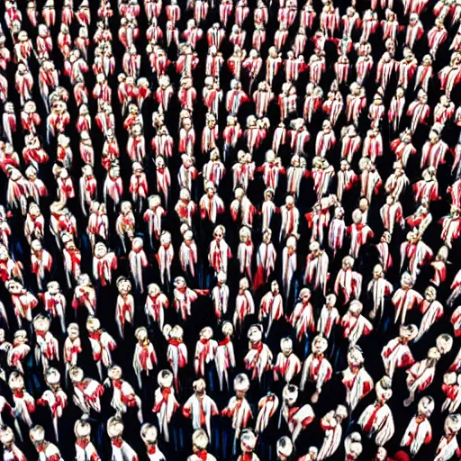 Image similar to hyperrealistic photography of highly detailed where's wally? by caravaggio and martin handford wiew from above