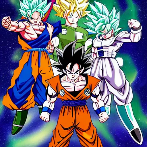 Image similar to dragon ball z drawn by studio trigger