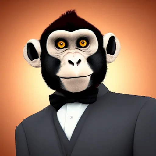 Image similar to Photorealistic Monkey in a suit