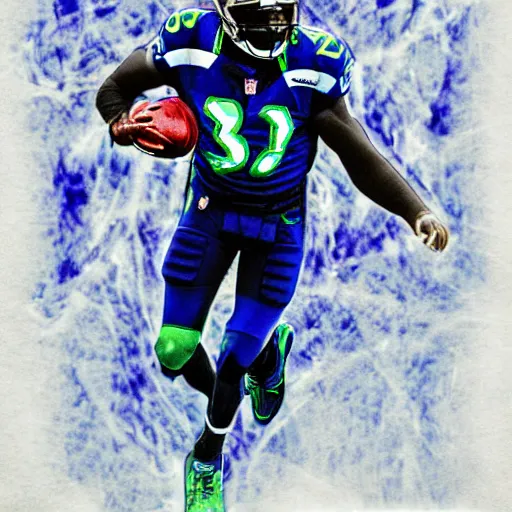Image similar to seattle seahawk, by vincent vangogh