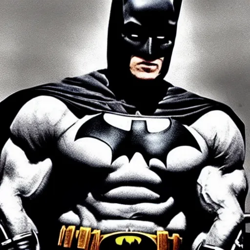 Image similar to Arnold Schwarzenegger as batman