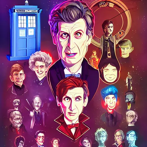 Prompt: doctor who illustration by rossdraws