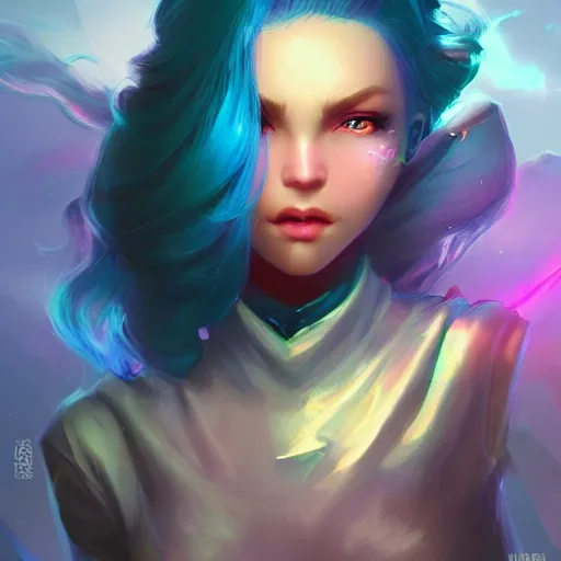 Prompt: a beautiful sci fi fantasy girl, blue hair, epic lighting, vibrant colors and hard shadows and strong rim light, very coherent, digital art, trending on artstation, finely detailed features, ross tran, sam yang