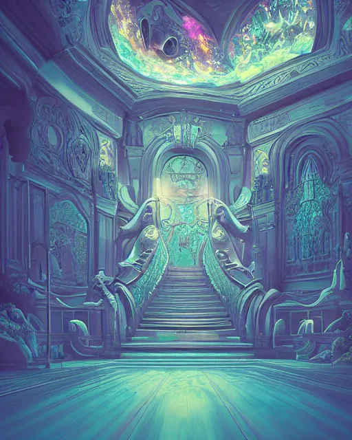 Image similar to speech, volumetric lighting, digital artwork, trending on artstation, beautiful artwork, ornate, rococo, psychedelic colorization, influenced by tokio aoyama, influenced by mario martinez