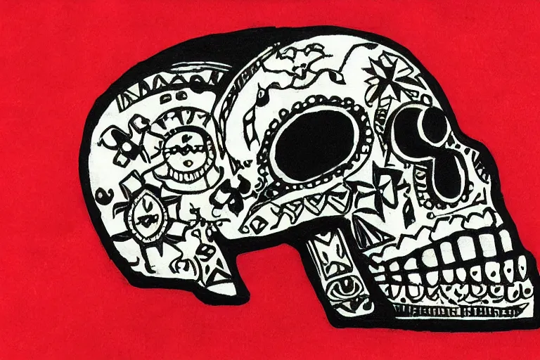 Prompt: Aztec skull