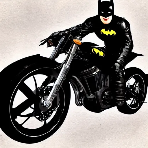 Prompt: batman riding motorbike, digital art manipulation