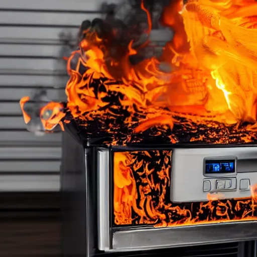 Image similar to refrigerator on flames