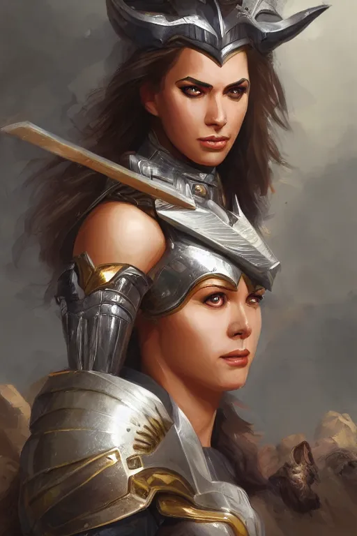 Image similar to amazon valkyrie athena, d & d, fantasy, portrait, highly detailed, headshot, digital painting, trending on artstation, concept art, sharp focus, illustration, art by artgerm and greg rutkowski and magali villeneuve