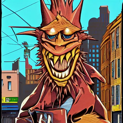 Prompt: Street Monster by Trevor Henderson