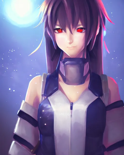 Image similar to portrait of anime girl in mechanic armor in night tokyo by makoto sinkai, perfect face, fine details