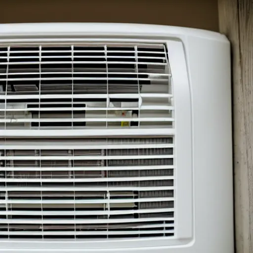 Prompt: close - up of an air conditioner above a window in a teenager's bedroom