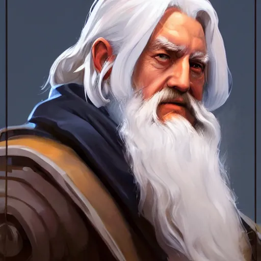 Prompt: greg manchess portrait painting of albus dumbledore as overwatch character, medium shot, asymmetrical, profile picture, organic painting, sunny day, matte painting, bold shapes, hard edges, street art, trending on artstation, by huang guangjian and gil elvgren and sachin teng