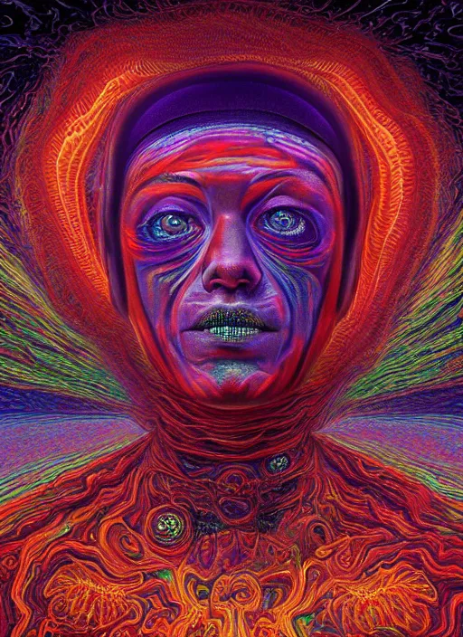 Prompt: portrait ultra dimensional bee entity, accidentally tripping on dmt and acid, psychedelic experience, overwhelming psychosis of self realization and burning awakening, ultra high definition, unreal engine 5, hyperrealism, masterpiece composition, by casey weldon, barclay shaw