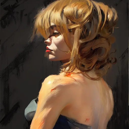 Prompt: greg manchess side portrait of imogen poots, deathknight, organic painting, matte painting, bold shapes, hard edges, street art, trending on artstation, by huang guangjian and gil elvgren and sachin teng
