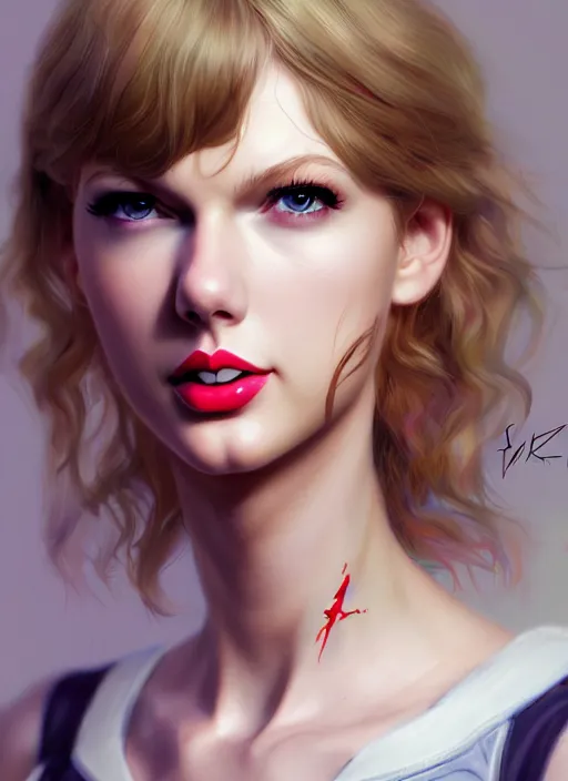 Image similar to taylor swift, evangelion, au naturel, hyper detailed, digital art, trending in artstation, cinematic lighting, studio quality, smooth render, frostbite 3 engine rendered, art style by klimt and nixeu and ian sprigger and wlop and krenz cushart