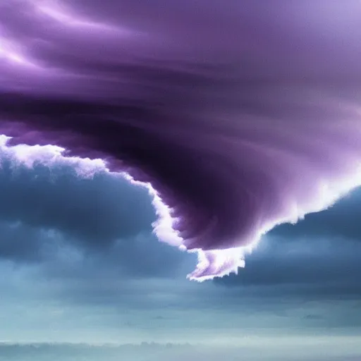 Image similar to amazing photo of purple clouds in the shape of a tornado, detailed digital art, beautiful dramatic lighting