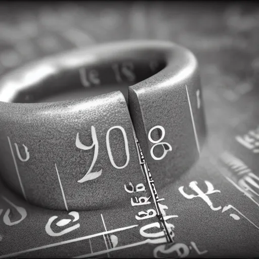 Prompt: the ring from lord if the rings with an imprinted ruler, highly detailed, 8 k, trending on artstation, mystic, rpg artwork