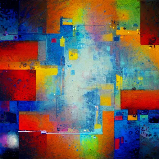 Prompt: a beautiful abstract painting, mixed medias, textures, colorfield, expressionism, lyrism, geometrism, opticalism, minimalism, trending on artstation