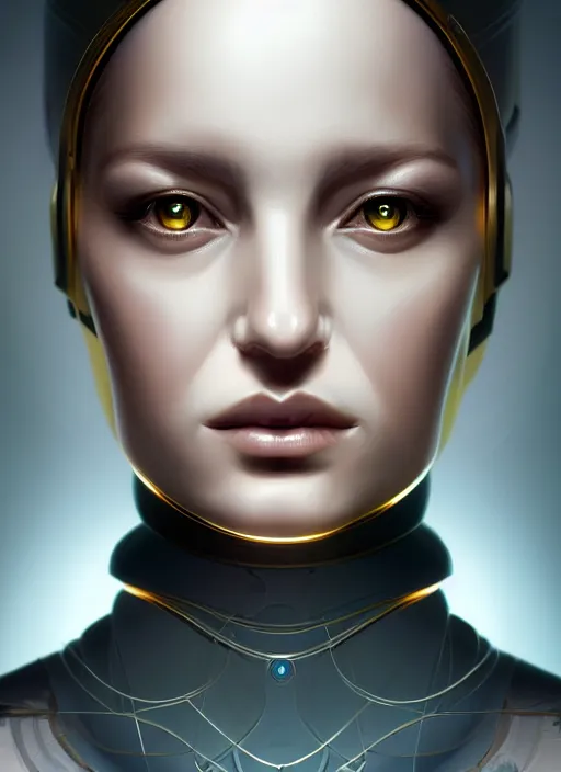 Prompt: symmetry!! portrait of female android, intricate, elegant, highly detailed, digital painting, artstation, concept art, smooth, sharp focus, illustration, art by fra angelico and greg ruthkowski