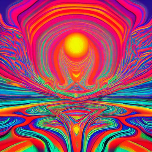 Image similar to psychedelic abstract digital artwork reminiscent of album covers from the 70's in the art style of Alena Aenami, Marcel Marcel and Metzinger