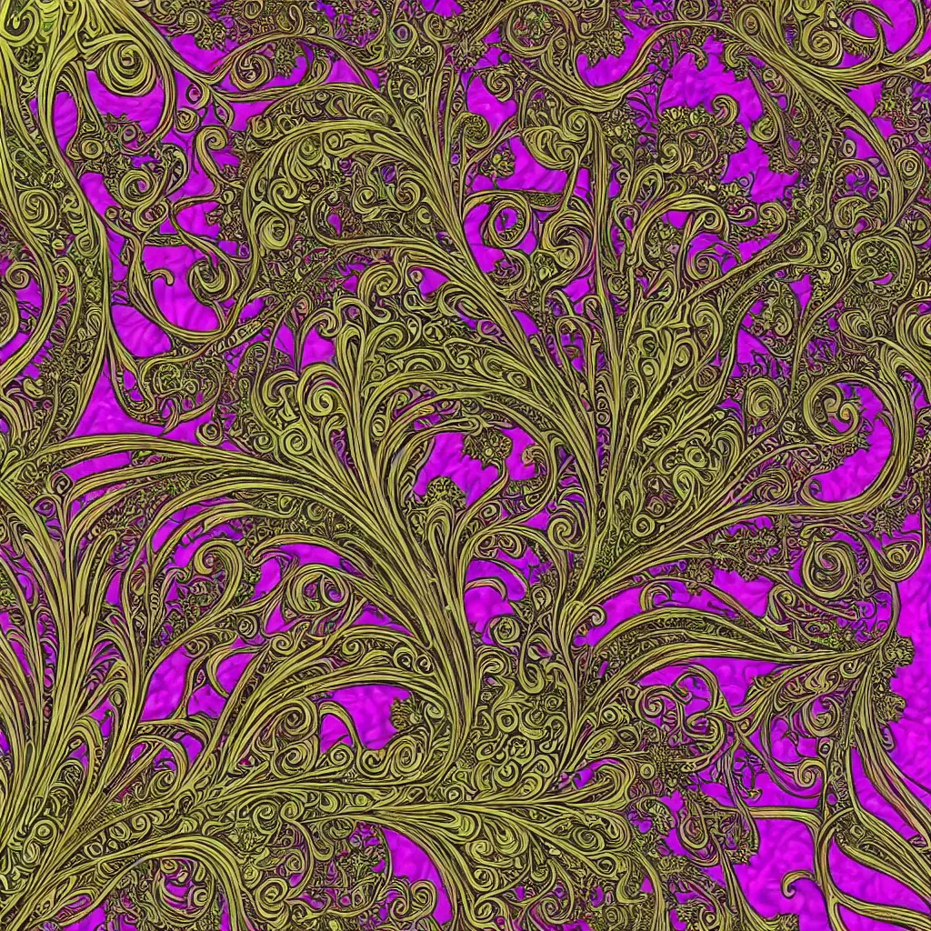 Prompt: filigree fractal, psychedelic holographic poster art, beautiful detailed art nouveau