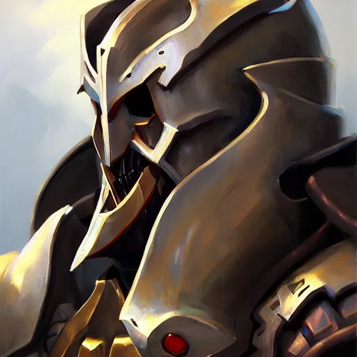 Image similar to greg manchess portrait painting of armored ainz ooal gown aka momon as overwatch character, medium shot, asymmetrical, profile picture, organic painting, sunny day, matte painting, bold shapes, hard edges, street art, trending on artstation, by huang guangjian and gil elvgren and sachin teng