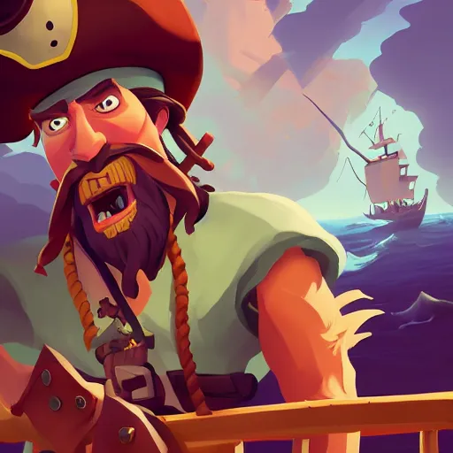 Image similar to painting jack the pirate on sea of thieves game avatar hero smooth face median photoshop filter cutout vector behance hd by jesper ejsing, by rhads, makoto shinkai and lois van baarle, ilya kuvshinov, rossdraws, illustration, art by ilya kuvshinov and gustav klimt