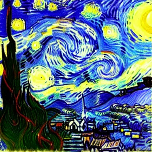 Image similar to starry night by claude monet